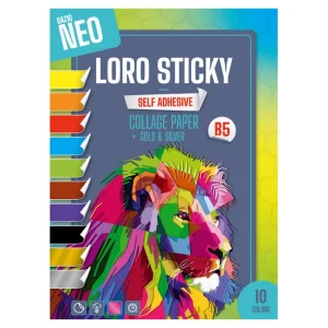 Loro sticky, collage paper, 10 colors self adhesive, B5