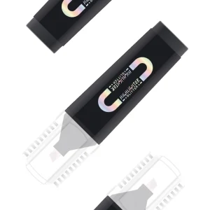 Kaito, glitter highlighter, chisel tip, neon, black