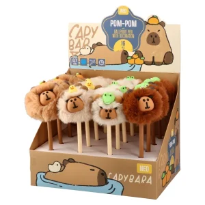 Alternative view of Pom-pom, ballpoint pen with decoration, capybara, mix