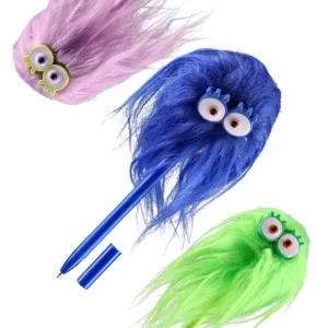 Pom-pom, ballpoint pen with decoration, monster, mix