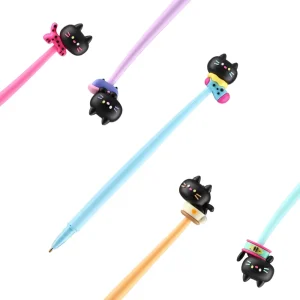 Wiggly, ballpoint pen with decoration, cat, mix