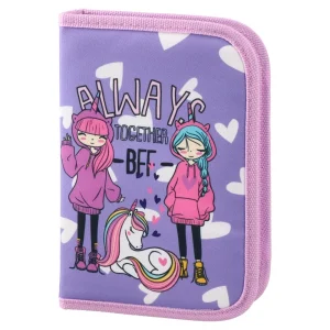 Decker, full pencil case, 1 zip, Uni BFF
