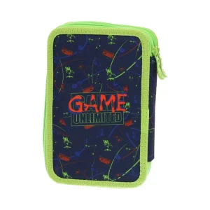 Double decker, full pencil case, 2 zippers, Game unlimited