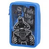 Double decker, full pencil case, 2 zippers, Wild Quad
