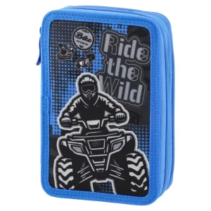 Double decker, full pencil case, 2 zippers, Wild Quad
