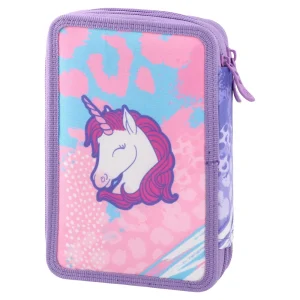 Alternative view of Double decker, full pencil case, 2 zippers, Real Unicorns