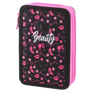 Double decker, full pencil case, 2 zippers, Beauty Girl