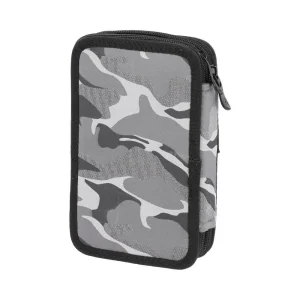 Double decker, full pencil case, 2 zippers, Military