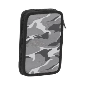 Alternative view of Double decker, full pencil case, 2 zippers, Military