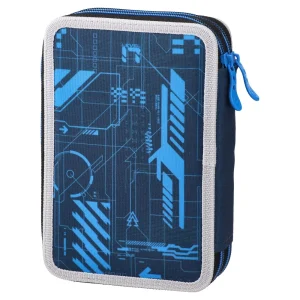Alternative view of Double decker, full pencil case, 2 zippers, Robotic