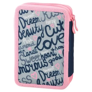 Alternative view of Double decker, full pencil case, 2 zippers, Pastel