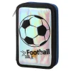 Double decker fancy, full pencil case, 2 zippers, Football