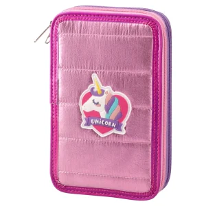 Double decker fancy, full pencil case, 2 zippers, Unicorn