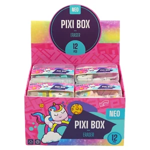 Alternative view of Pixi box, eraser, Unicorn