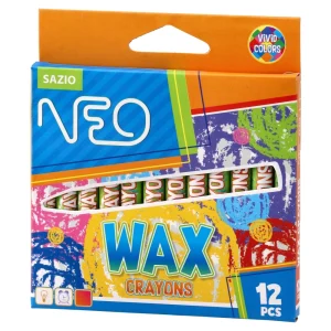 Wax, crayon colors, 12pcs