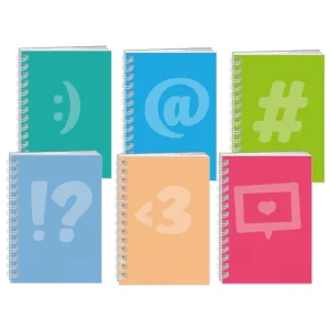 Basic spiral 50, notebook with spiral, A4, square, 50 sheets, Hashtag