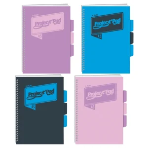 Pad Project, notebook with spiral, 3 dividers, A5, square, 0.8 x 0.8 CM, 100 sheets