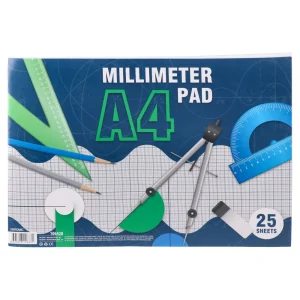 Milimita, Milimetar block, A4, 25 sheets