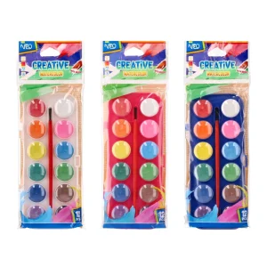 Creative, watercolor with brush, small, 12pcs