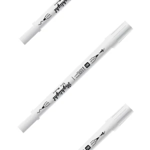 Fuji, marker, double tip, metallic, white