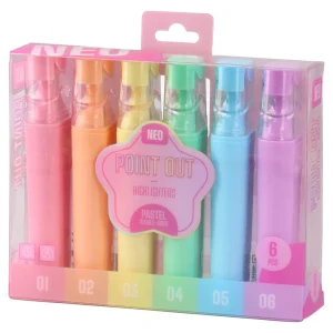 Point Out, highlighter, chisel tip, pastel, 6pcs