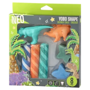 Yobo Shape, sidewalk chalk, dinosaur, 8pcs