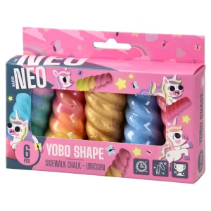 Yobo Shape, sidewalk chalk, unicorn, 6pcs