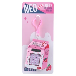 Milky, calculator, pendant, pink