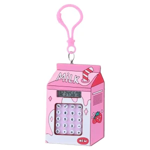 Alternative view of Milky, calculator, pendant, pink