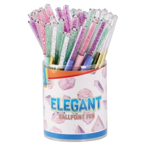 Alternative view of Elegant, ballpoint pen with crystals, blue