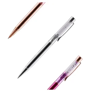 Elegant, ballpoint pen with glitter, blue