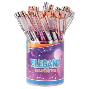 Alternative view of Elegant, ballpoint pen with glitter, blue