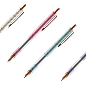 Elegant, ballpoint pen with print, pastel, blue