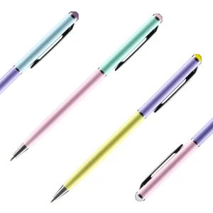 Elegant, ballpoint pen with crystal, blue