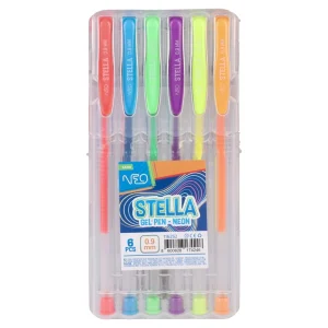 Stella, gel pens, neon, 0.9mm, 6pcs