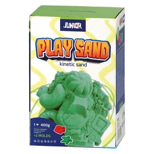 Play sand, kinetic sand with molds, green, 400g
