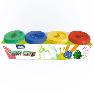 Happy clay S, modeling dough, mix, 4 x 60g