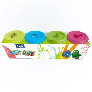 Happy clay S, modeling dough, neon mix, 4 x 60g