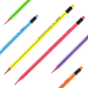 Neon, pencil with eraser, HB
