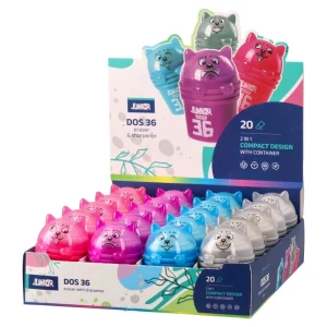 Alternative view of Dos 36, sharpener with eraser, dog, mix