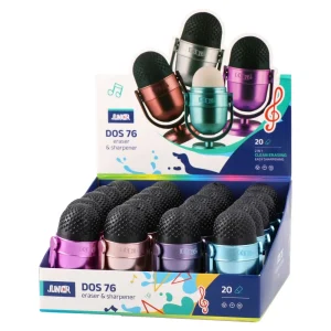 Alternative view of Dos 76, pencil eraser and sharpener, microphone, mix