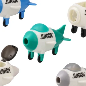 Dos 136, sharpener with eraser, airplane, miks