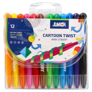 Cartoon twist, wax crayon, 12pcs