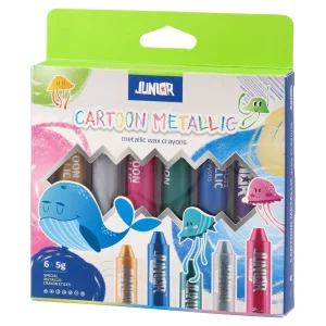 Cartoon stick, wax crayon, metallic, 5gr, 6pcs