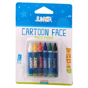 Cartoon face, face paint, blister, 6pcs