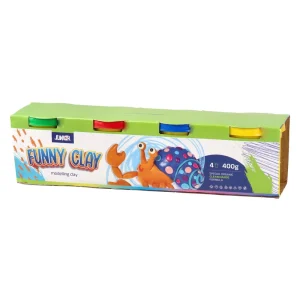 Funny clay, modeling clay, mix, 400g, 4pcs