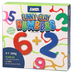 Funny clay, modeling clay with molds, mix, numbers