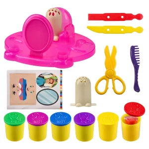 Alternative view of Funny clay, modeling clay with molds, mix, hairdresser