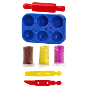 Alternative view of Funny clay, modeling clay with molds, mix, cakes