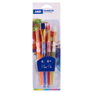 Rainbow, set of brushes, flat & round, 4pcs